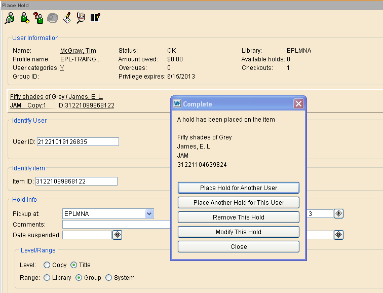 Place A Hold Manuals Epl Ca